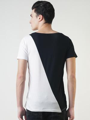 black color block t-shirt - 16013618 - Standard Image - 3