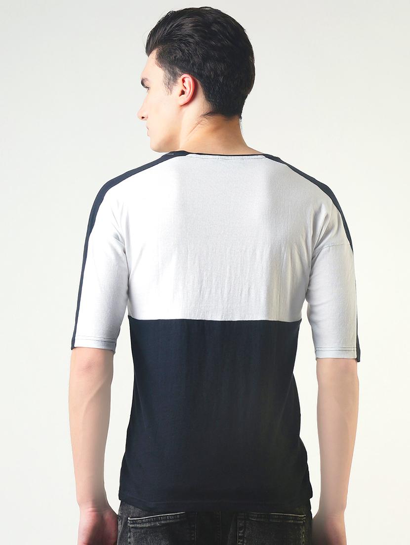 black monochrome color block t-shirt - 16013620 - Zoom Image - 2