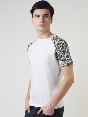 white camouflage raglan t-shirt - 16013622 - Standard Image - 2