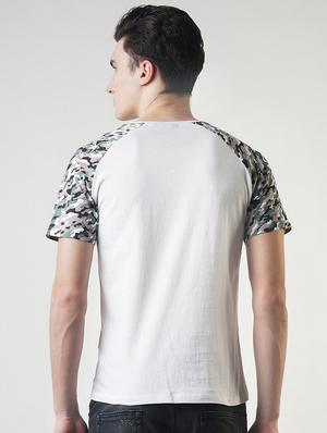 white camouflage raglan t-shirt - 16013622 - Standard Image - 3