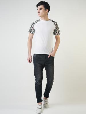 white camouflage raglan t-shirt - 16013622 - Standard Image - 4