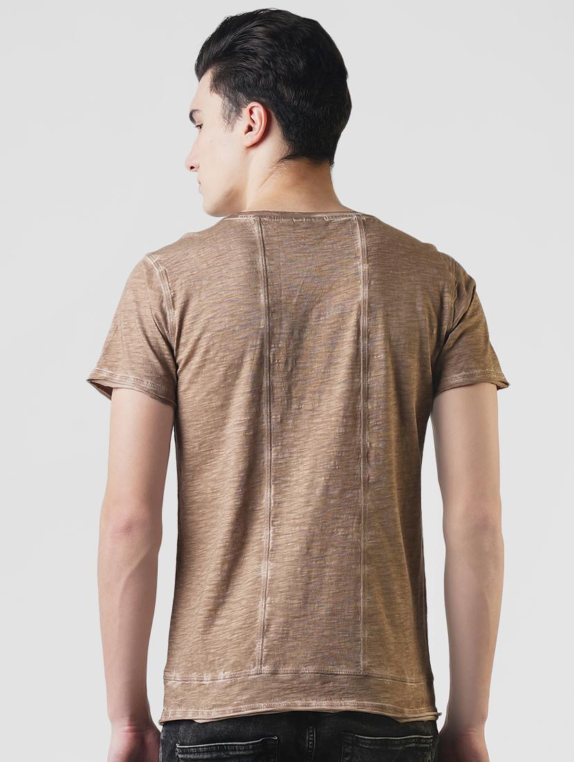brown typographic pocket t-shirt - 16013637 - Zoom Image - 3