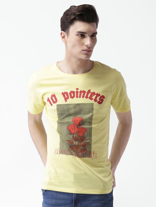 yellow printed t-shirt - 16013638 - Standard Image - 1