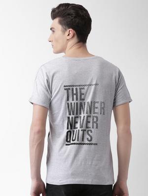 grey typographic back print t-shirt - 16013642 - Standard Image - 3
