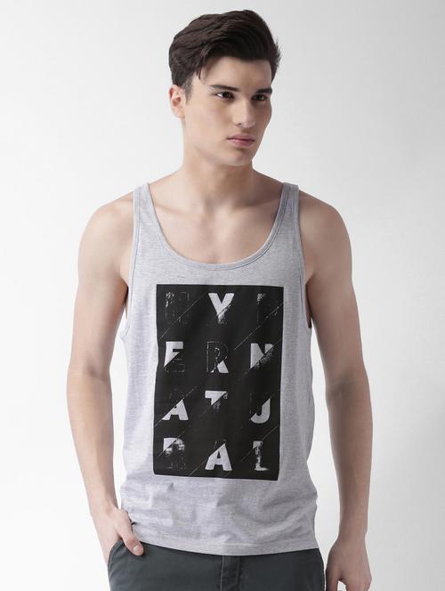 grey cotton front print tshirt - 16013647 - Standard Image - 1