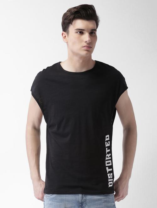 black typographic t-shirt - 16013648 - Standard Image - 1