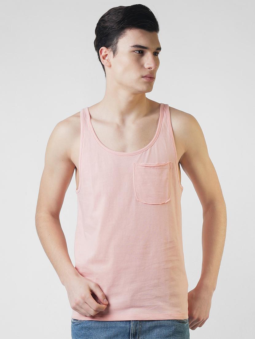 pink solid pocket t-shirt - 16013649 - Zoom Image - 1