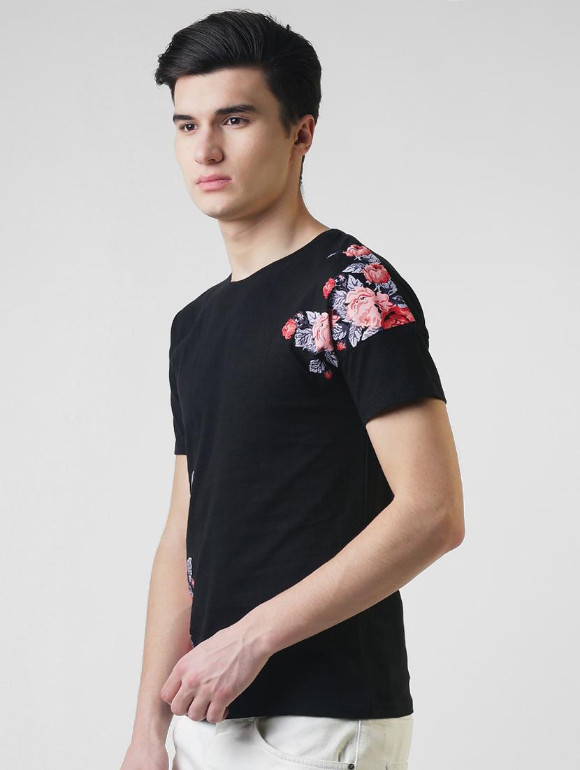 black floral printed t-shirt - 16013651 - Zoom Image - 2
