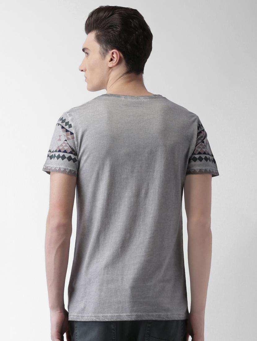grey geometric printed tshirt - 16013660 - Zoom Image - 3
