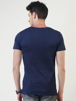 navy blue printed t-shirt - 16013665 - Standard Image - 3