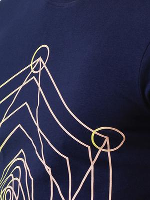 navy blue printed t-shirt - 16013665 - Standard Image - 4