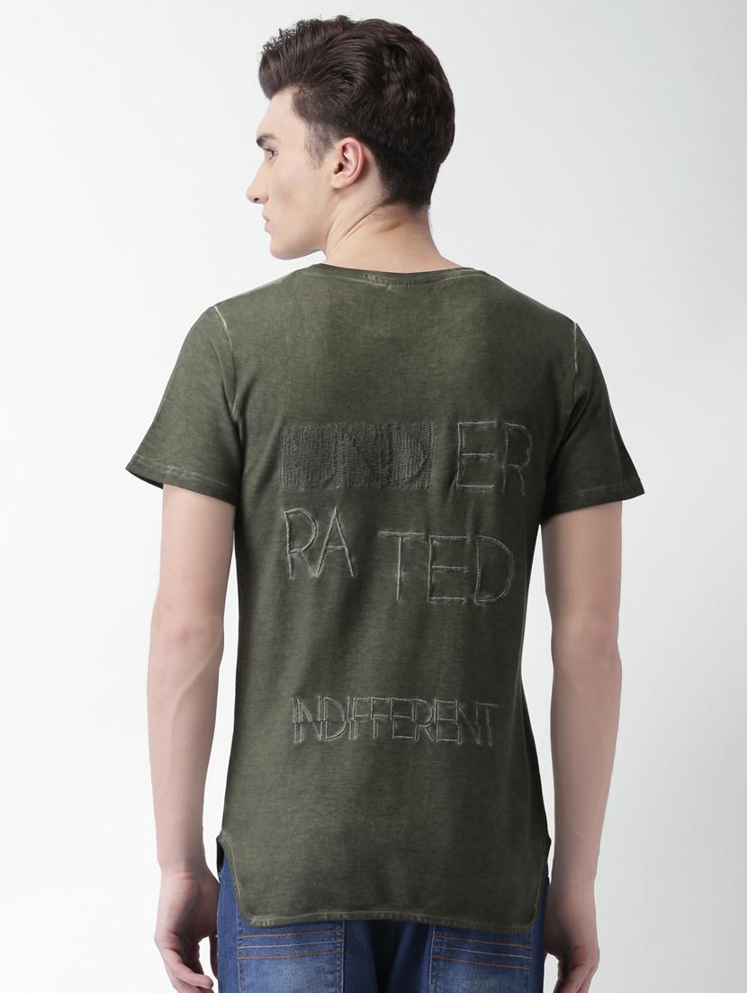olive green typographic back print tshirt - 16013692 - Zoom Image - 3