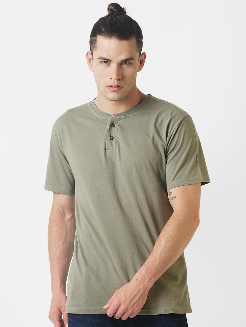 olive green solid t-shirt - 16013714 - Zoom Image - 1