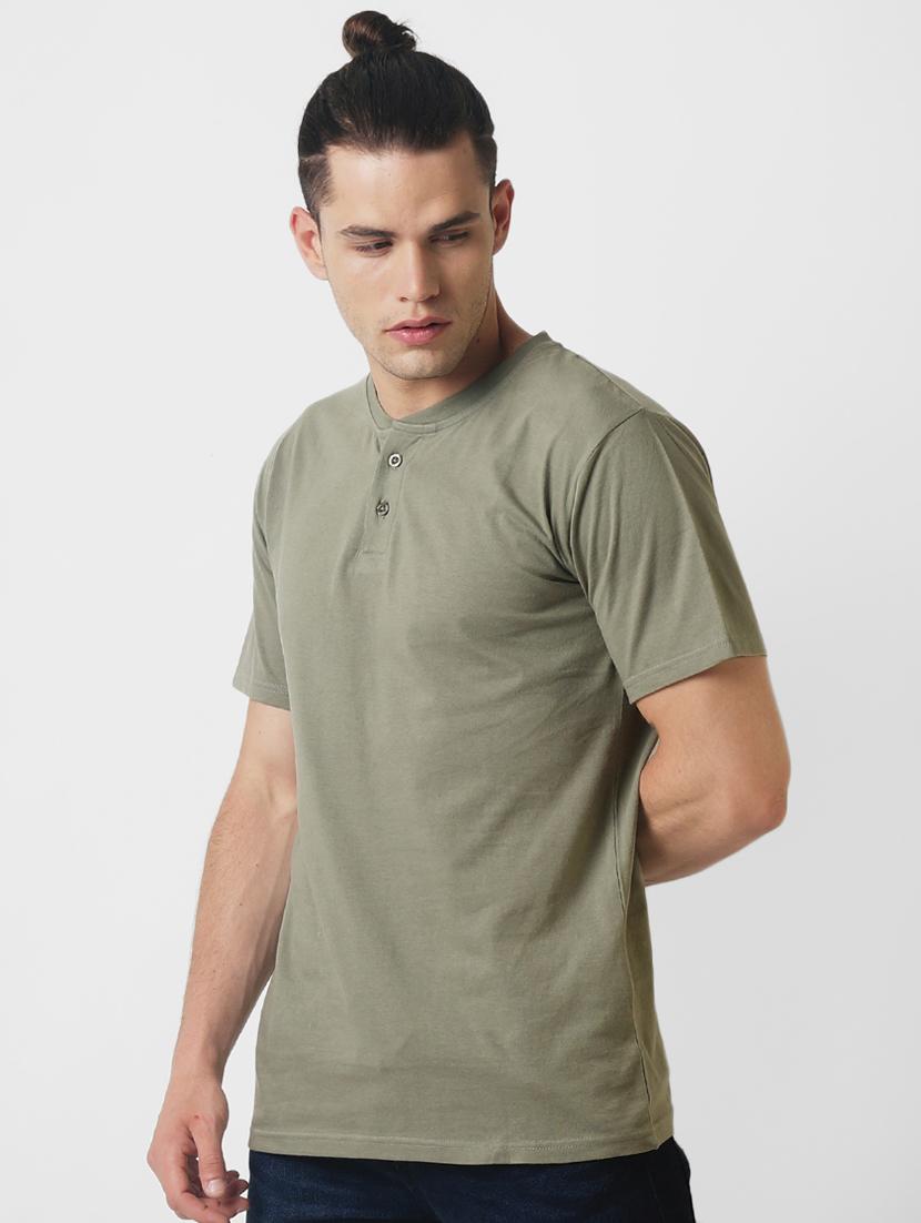 olive green solid t-shirt - 16013714 - Zoom Image - 2