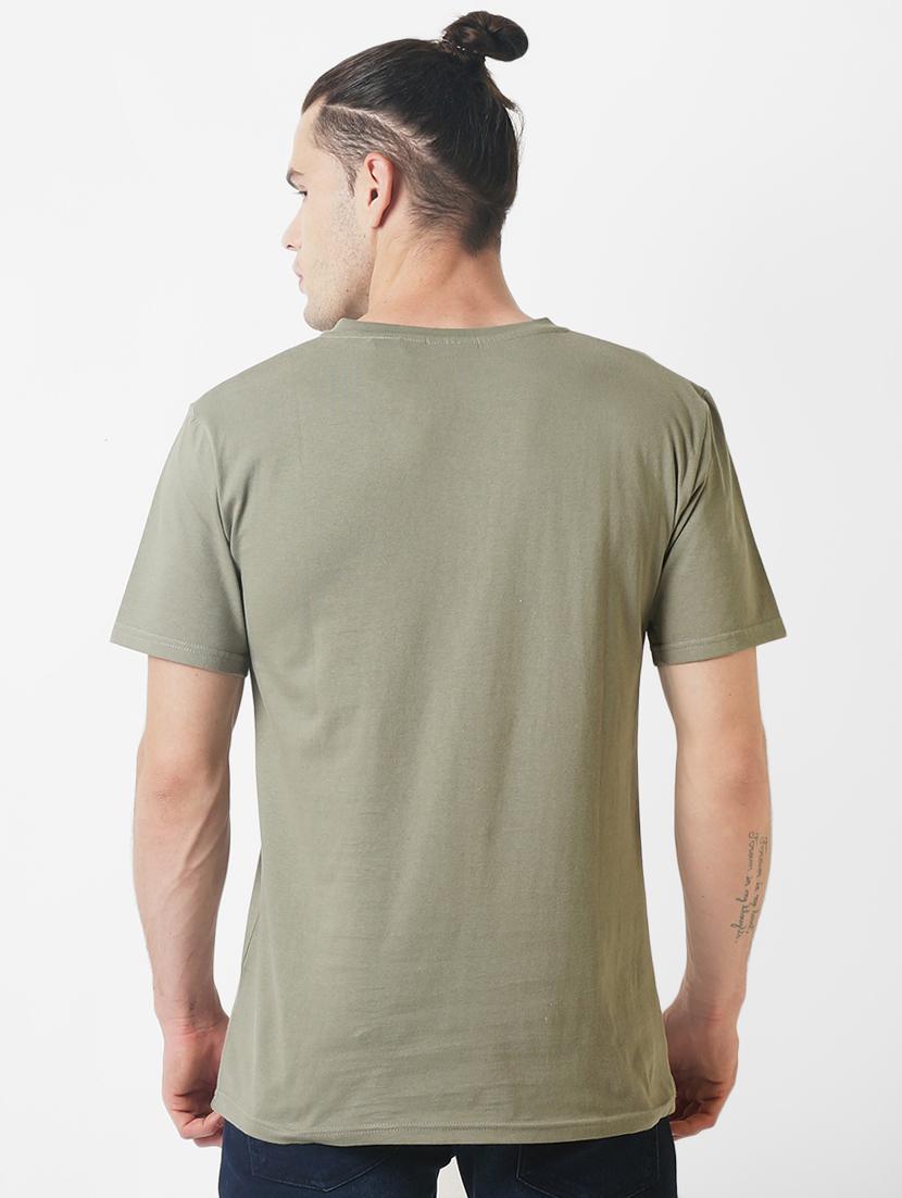 olive green solid t-shirt - 16013714 - Zoom Image - 3