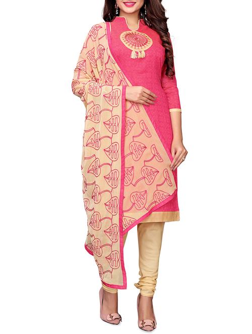 straight churidaar unstitched suit - 16013748 - Standard Image - 1