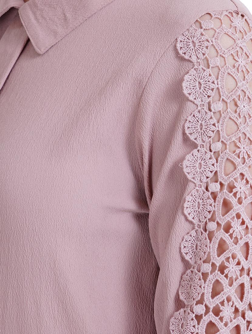pleat detail lace insert top - 16013834 - Zoom Image - 5