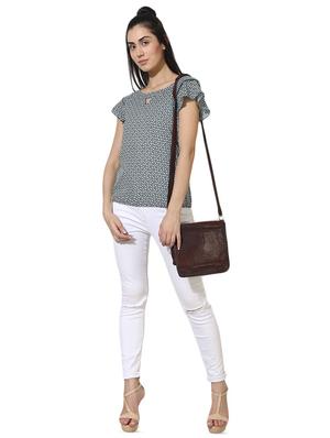 ruffle sleeved geometric top - 16013838 - Standard Image - 4