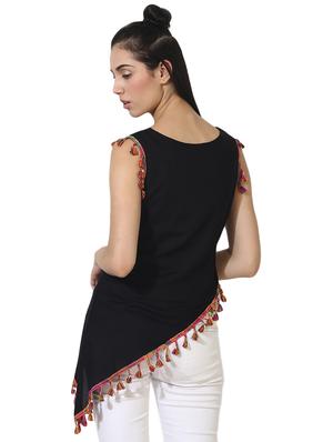 tasseled lace asymmetric tunic - 16013842 - Standard Image - 3
