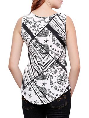 sequined pocket patch curved hem top - 16013843 - Standard Image - 3