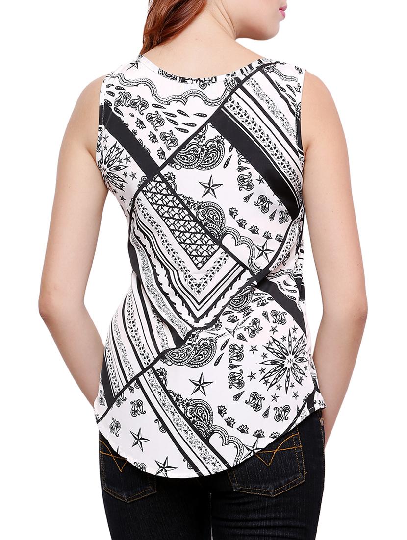 sequined pocket patch curved hem top - 16013843 - Zoom Image - 3
