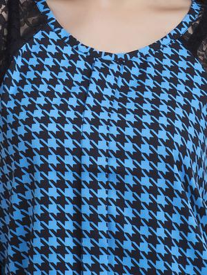lace sleeved houndstooth top - 16013844 - Standard Image - 4