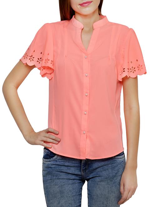 flutter sleeved cut work shirt - 16013847 - Very Small Image - 1