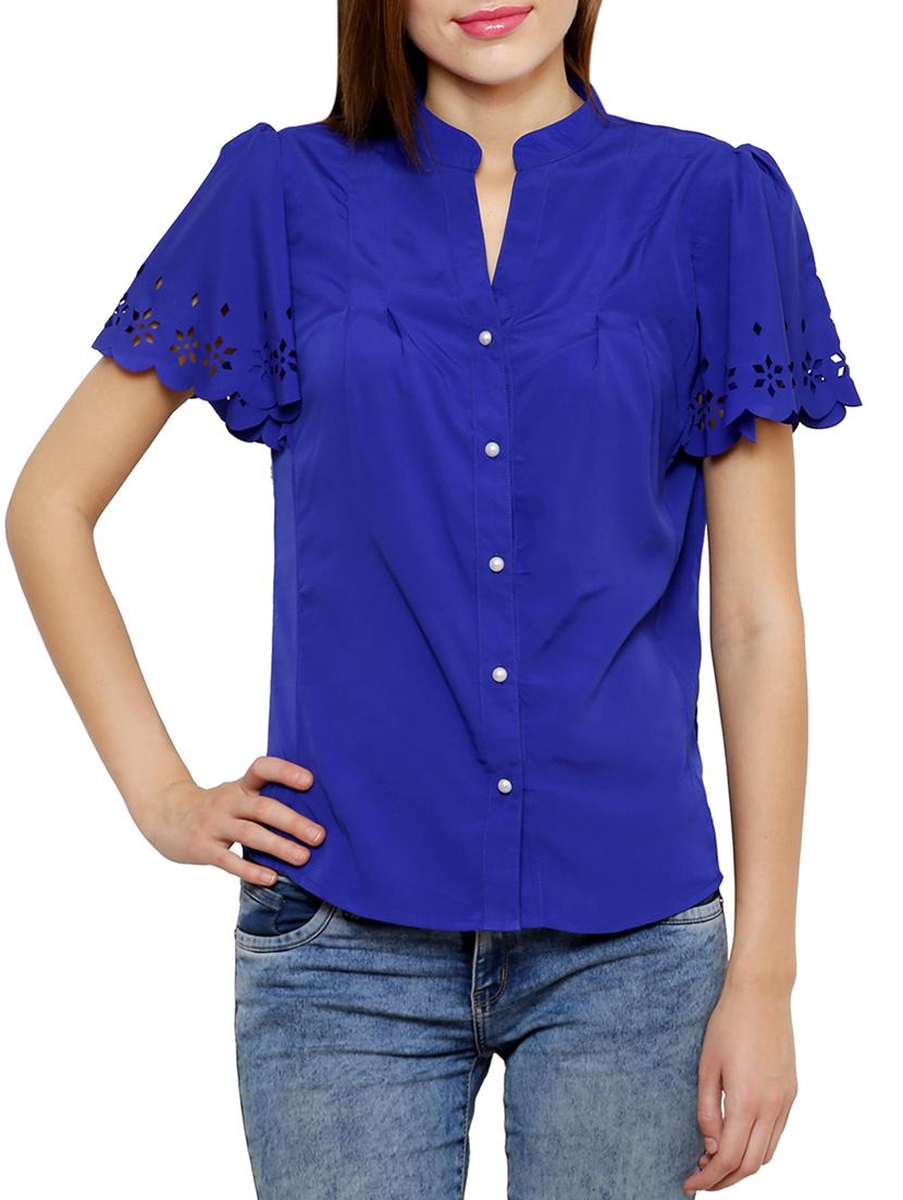 flutter sleeved cut work shirt - 16013849 - Zoom Image - 1