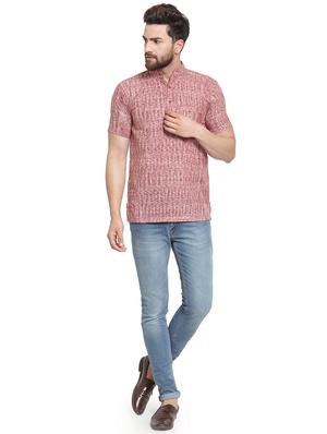 brown cotton short kurta - 16015095 - Standard Image - 4