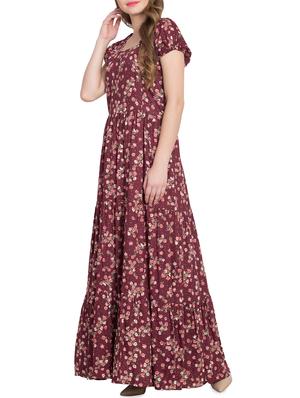 floral flared maxi dress - 16015151 - Standard Image - 2