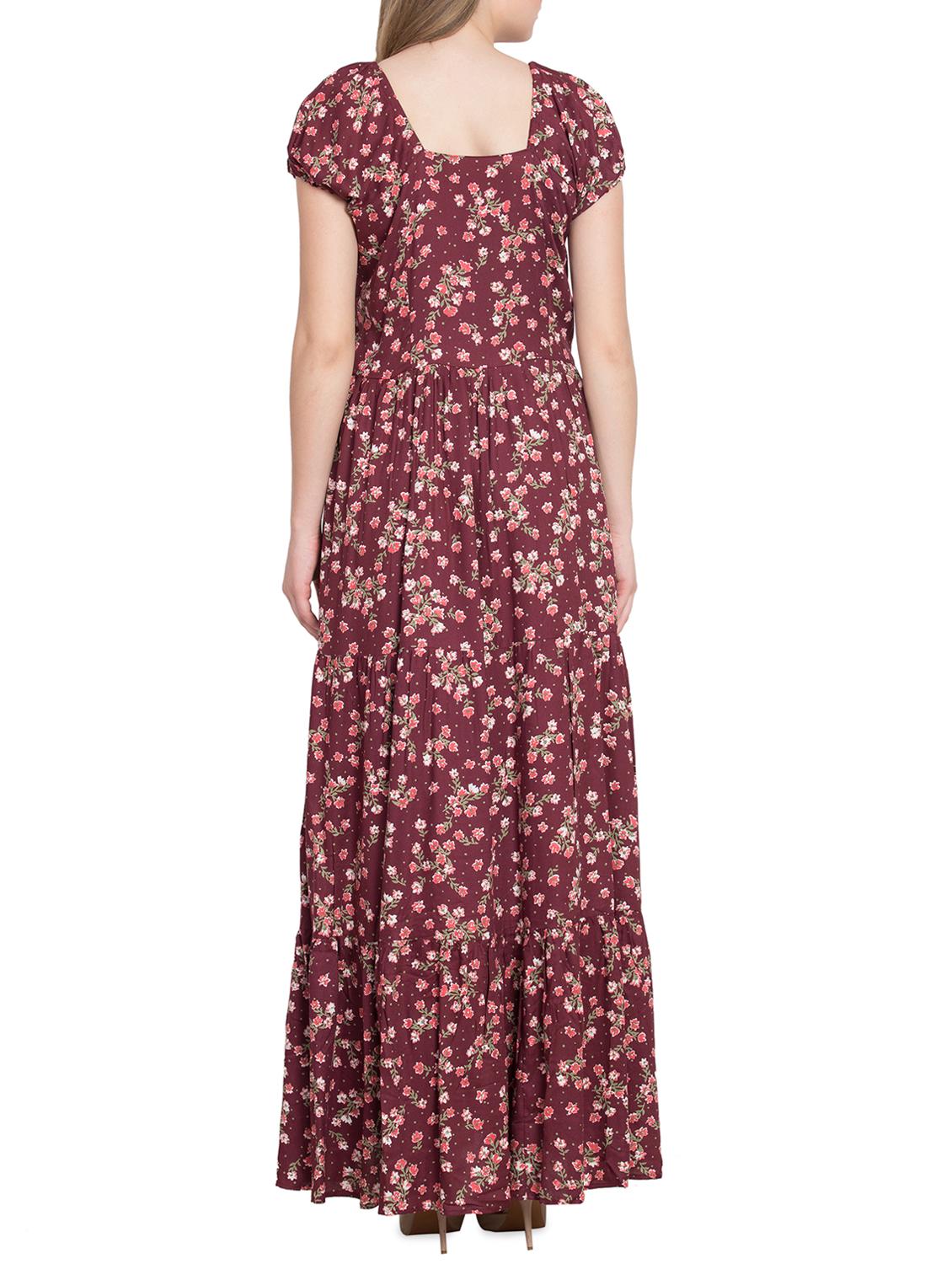 floral flared maxi dress - 16015151 - Zoom Image - 3