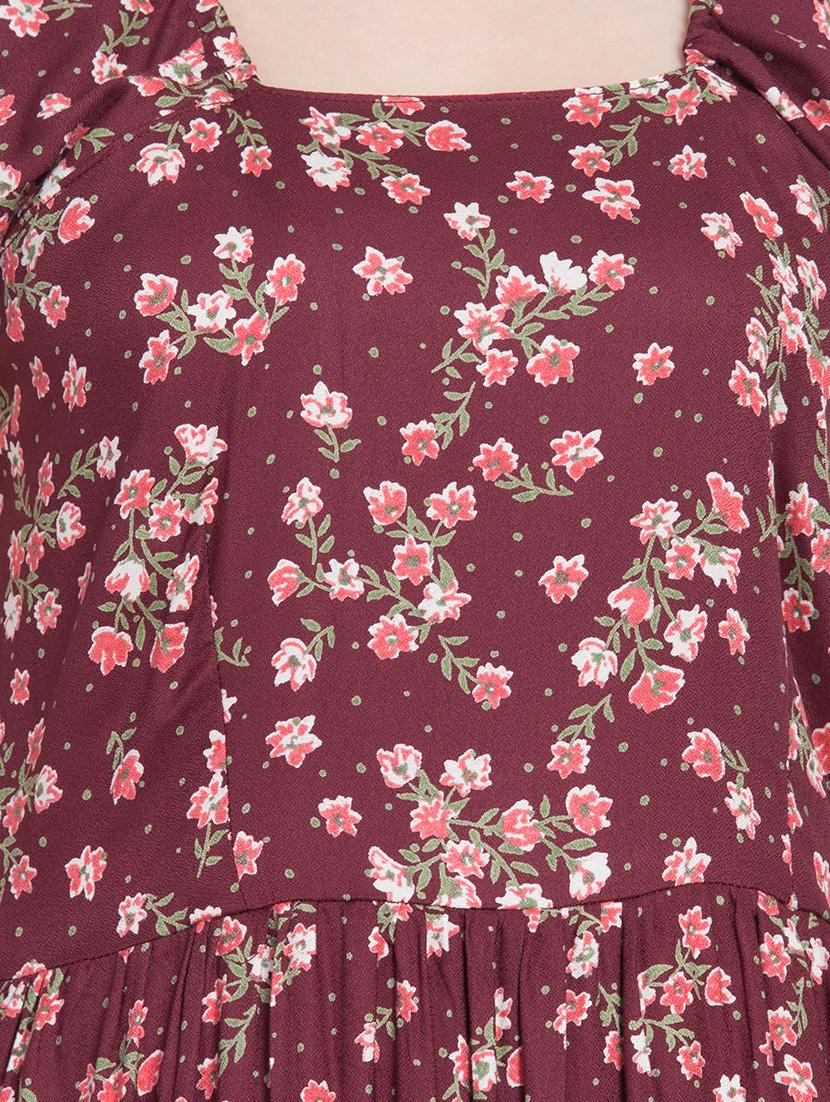 floral flared maxi dress - 16015151 - Zoom Image - 4