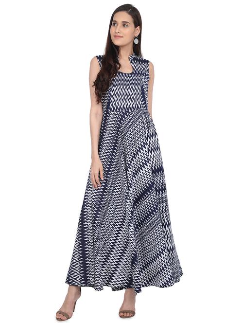 chevron flared maxi dress - 16015158 - Standard Image - 1