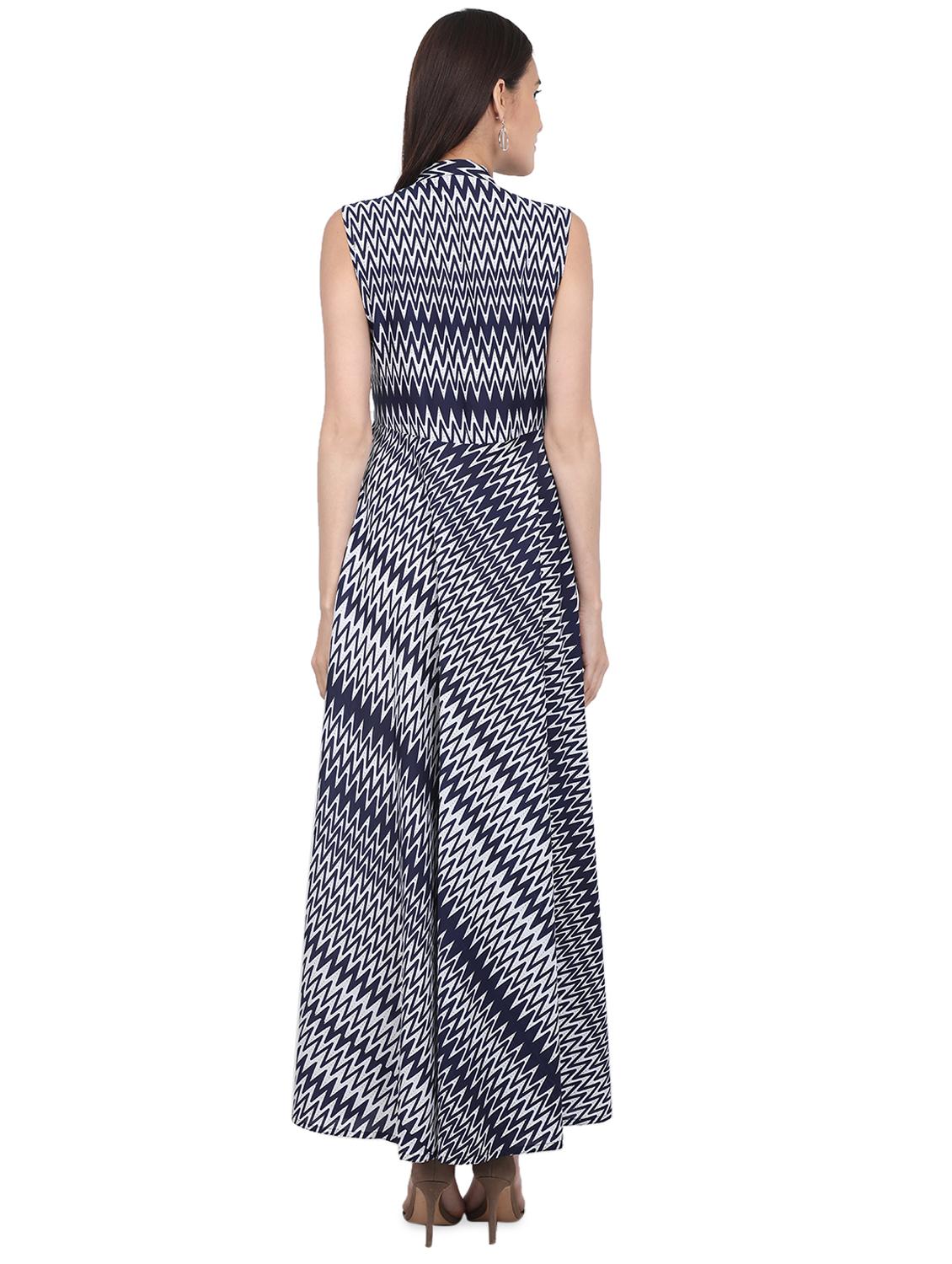 chevron flared maxi dress - 16015158 - Zoom Image - 3