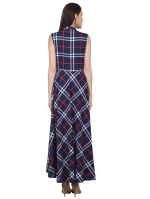 checkered flared maxi dress - 16015159 - Standard Image - 3