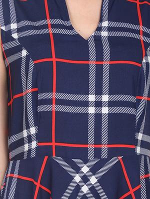 checkered flared maxi dress - 16015159 - Standard Image - 4