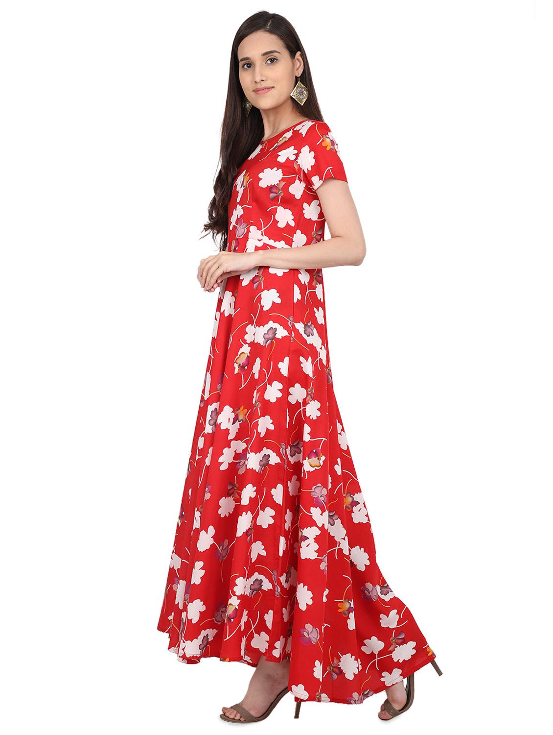 floral flared maxi dress - 16015160 - Zoom Image - 2