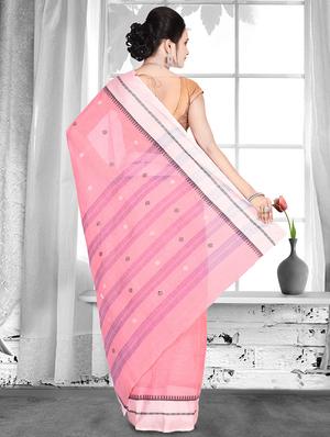 self-design tant saree - 16015194 - Standard Image - 2
