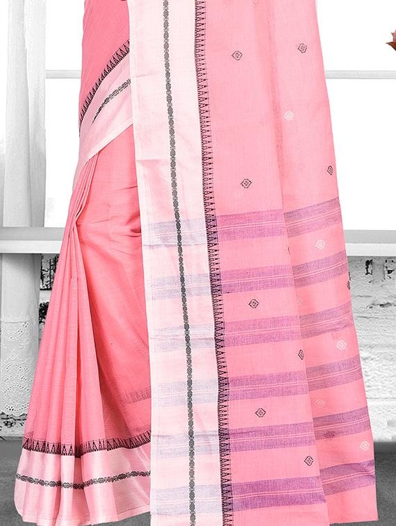 self-design tant saree - 16015194 - Zoom Image - 3