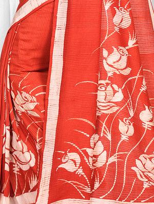 floral printed saree with blouse - 16015215 - Standard Image - 3