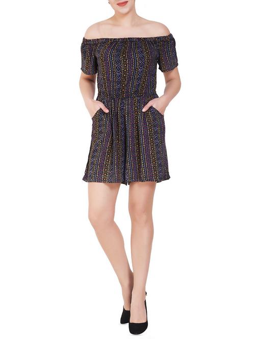pocket detail off shoulder romper - 16015287 - Very Small Image - 1