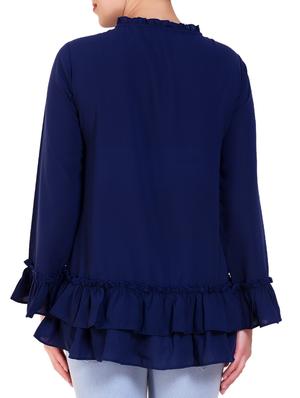 tie up neck ruffle top - 16015288 - Standard Image - 2