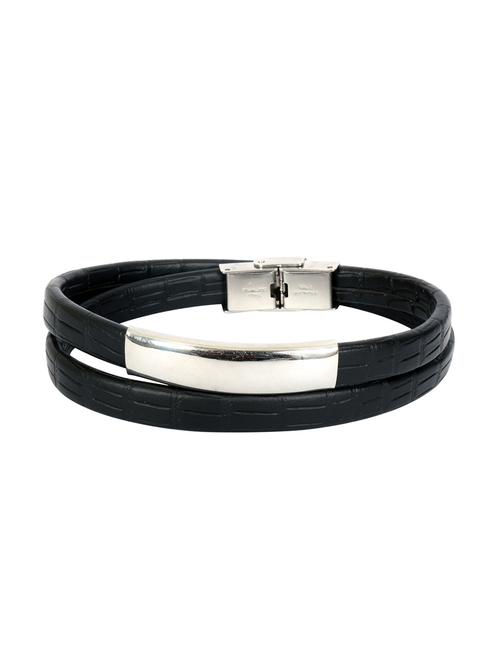 black leather bracelet - 16015541 - Standard Image - 1
