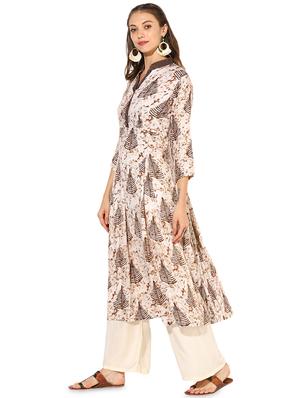 flared printed kurta palazzo set - 16015565 - Standard Image - 2