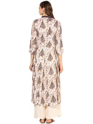flared printed kurta palazzo set - 16015565 - Standard Image - 3