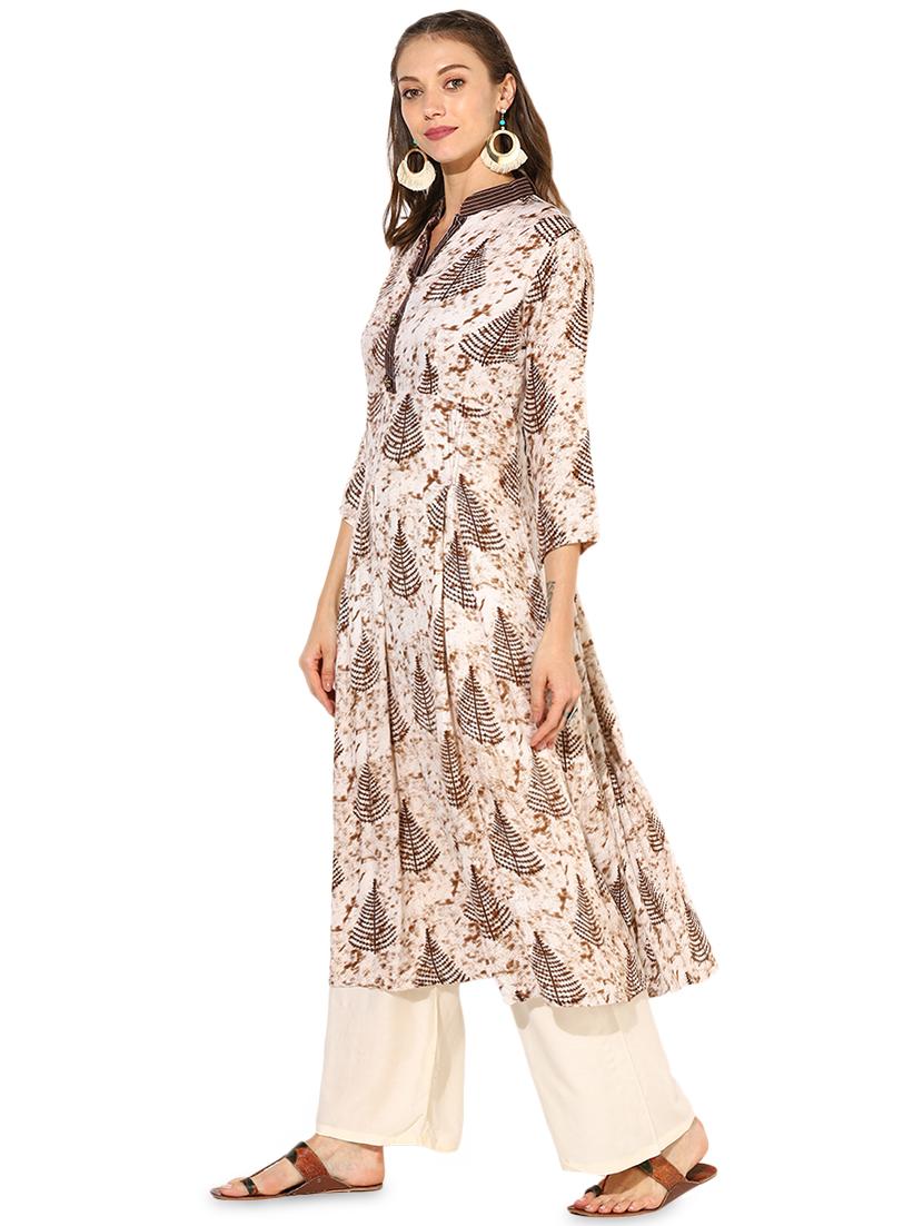 flared printed kurta palazzo set - 16015565 - Zoom Image - 2