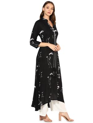 a-line printed kurta palazzo set - 16015566 - Standard Image - 2