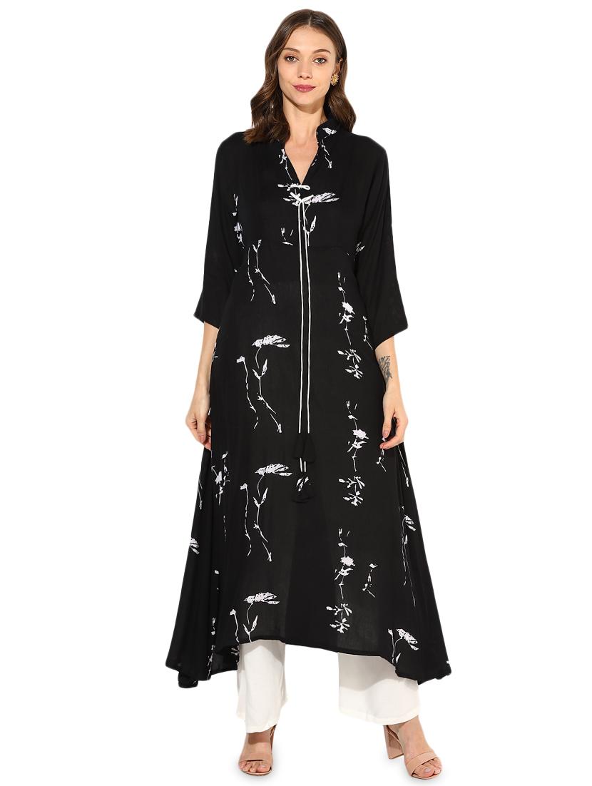a-line printed kurta palazzo set - 16015566 - Zoom Image - 1