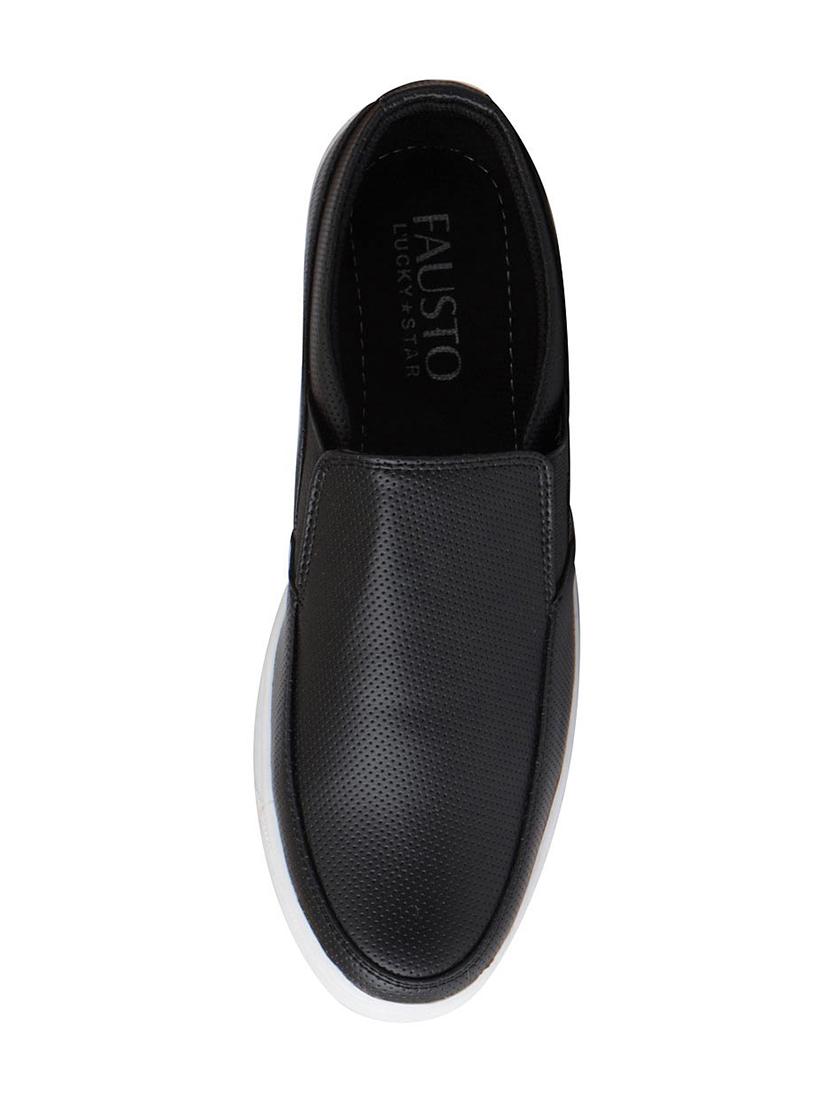 black leatherette slipons - 16015590 - Zoom Image - 4