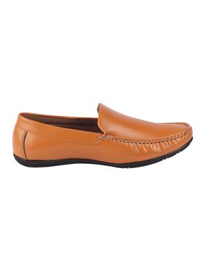 tan leatherette slip on loafers - 16015597 - Standard Image - 2
